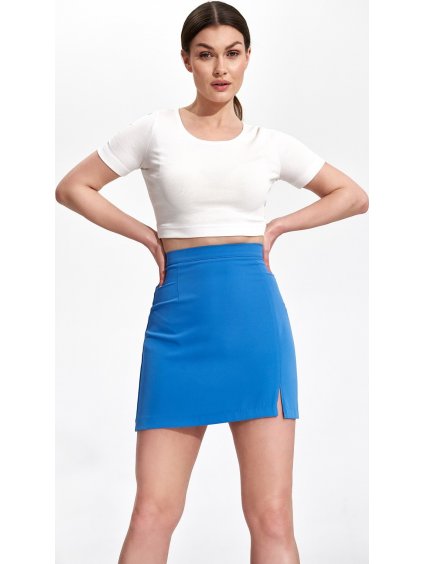 Modrá sukňa s rozparkom