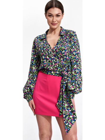 Ružová sukňa s rozparkom