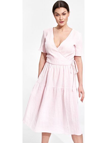 Svetloružové ľahké letné šaty