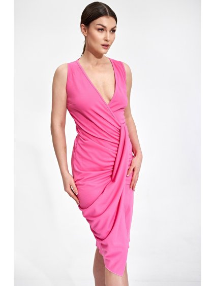 Ružové elegantné koktailové šaty