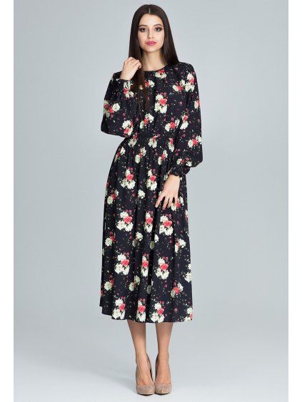 Dlhé voľné šaty s potlačou