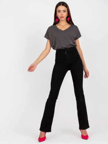 Tmavosivé tričko s výstrihom do V