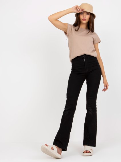 Béžové tričko s okrúhlym výstrihom