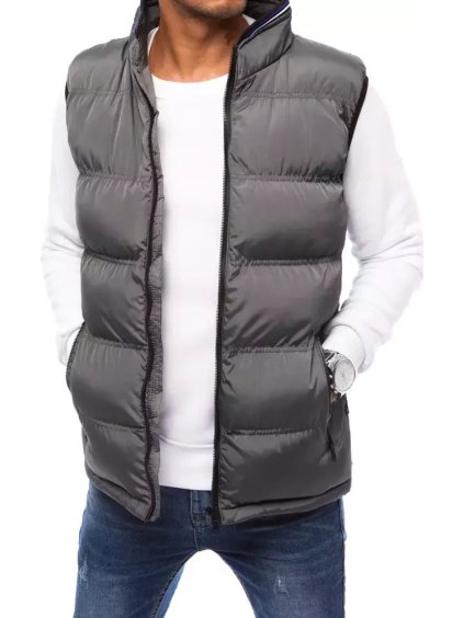 Tmavosivá prešívaná vesta