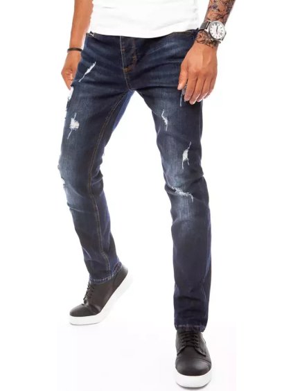 Tmavomodré módne pánske džínsy