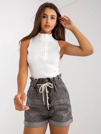 Tmavosivé džínsové šortky