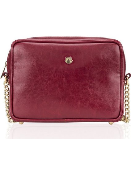 Kožená červená crossbody kabelka