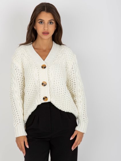 Smotanový pletený oversize sveter