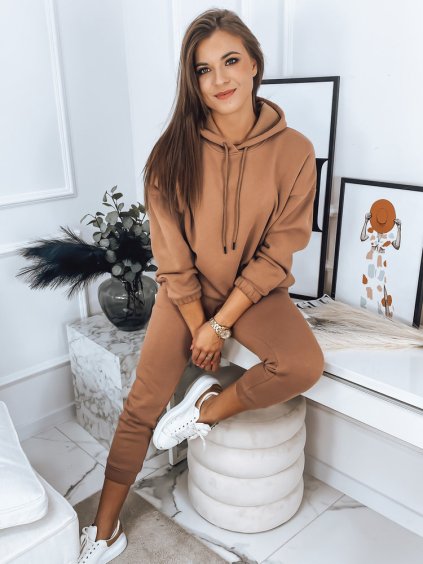 Hnedá súprava s kapucňou KSENIIA PREMIUM
