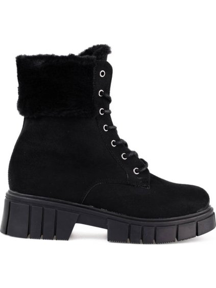 Dámske čierne semišové členkové topánky