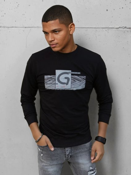 Čierna mikina bez kapucne