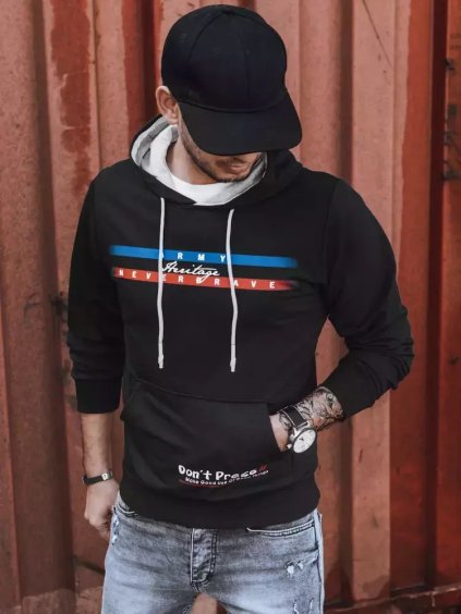 Čierna pánska mikina s potlačou