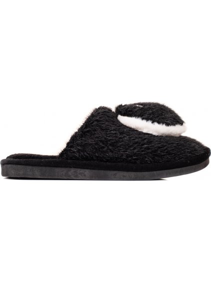 Čierne dámske šľapky so srdiečkom