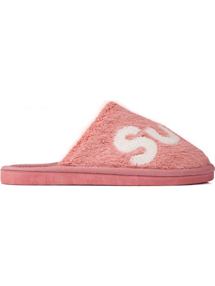 Dámske teplé ružové šľapky