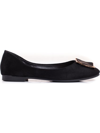 Čierne semišové baleríny