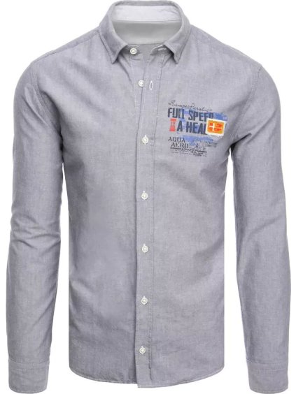 Sivá košeľa s potlačou