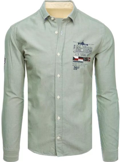 Mintová košeľa s potlačou