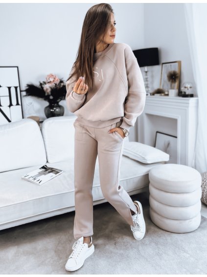 Béžová zateplená tepláková súprava FILAR