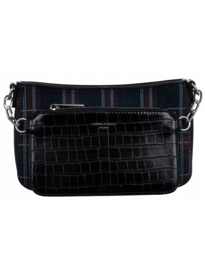 DAVID JONES KÁROVANÁ CROSSBODY KABELKA - ČIERNA