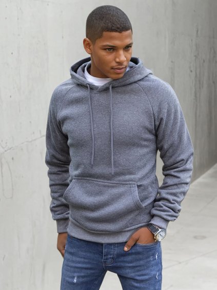 Sivá basic mikina s kapucňou