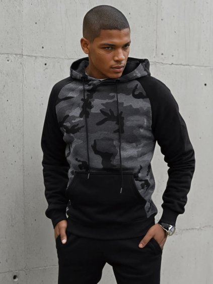 Sivo-čierna camo mikina