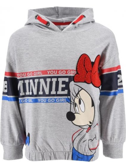 BAVLNENÁ ŠEDÁ DIEVČENSKÁ MIKINA MINNIE MOUSE