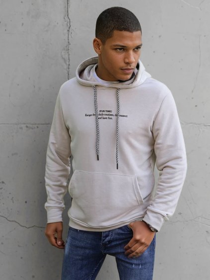 Béžová pánska mikina s nápisom