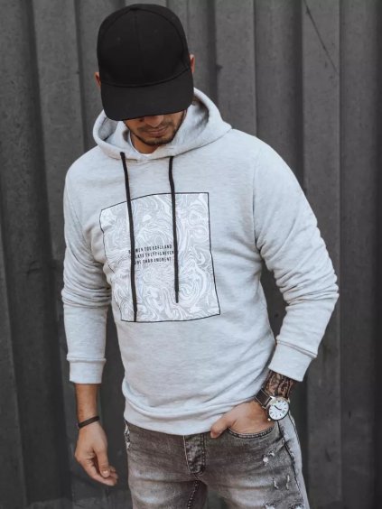 Sivá pánska mikina s potlačou