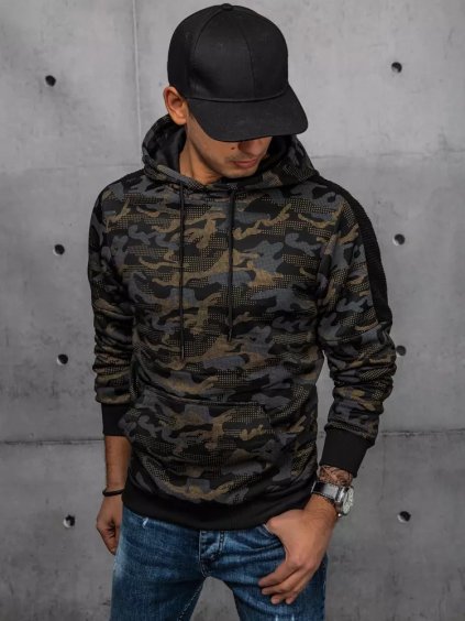 Zelená maskáčová mikina s kapucňou