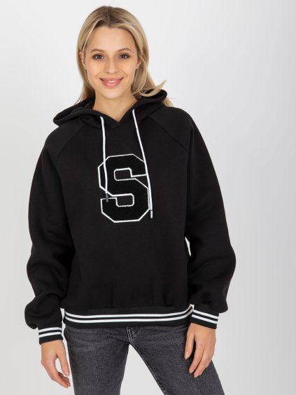 Čierna dámska mikina s kapucňou