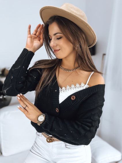 Čierny pletený sveter SINSA