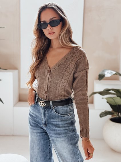 Svetlohnedý kratší svetrík MELANIA