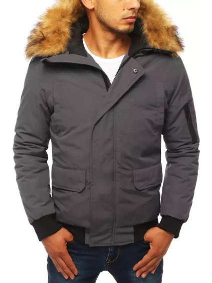 Tmavosivá pánska zimná bunda