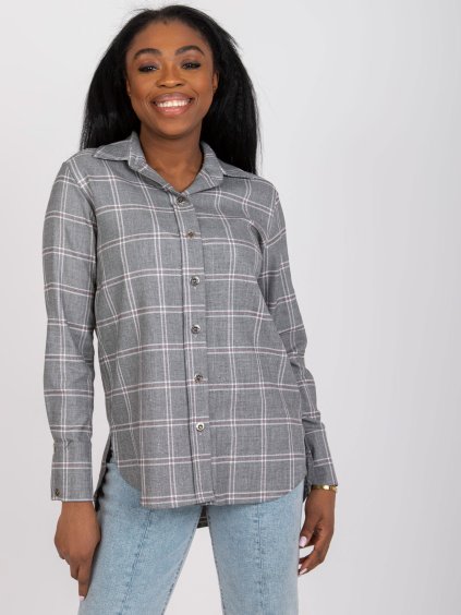 Sivá kockovaná košeľa