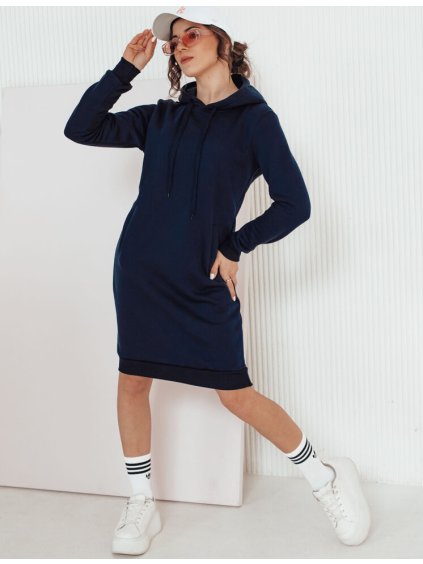 Tmavomodré basic mikinové šaty GARNET