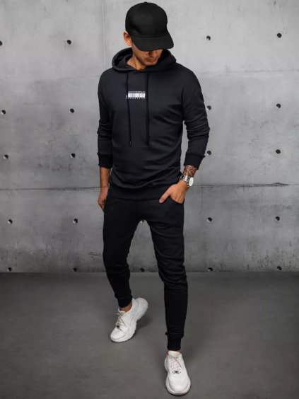 Čierna teplákovka s potlačou na chrbte