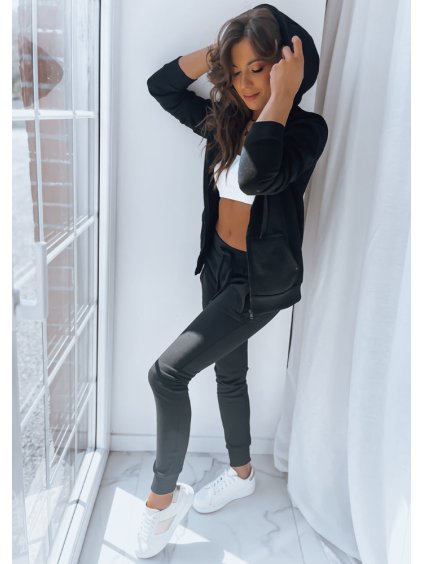 Čierna mikina s kapucňou VICTORIA