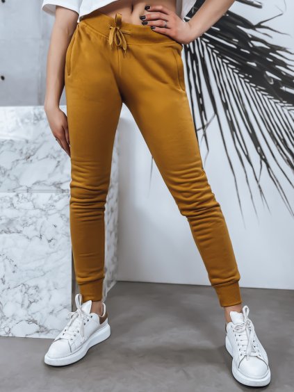 Horčicové dámske tepláky FITS