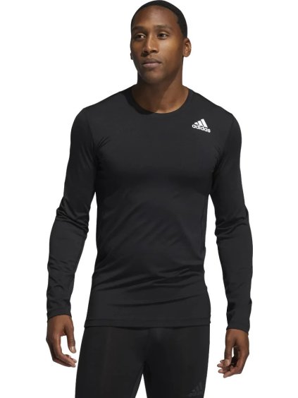 Čierne pánske tričko adidas Techfit Compression Long Sleeve