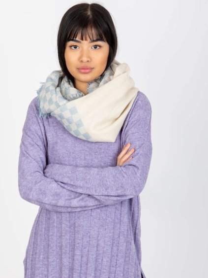 Bielo-modrý kockovaný šál