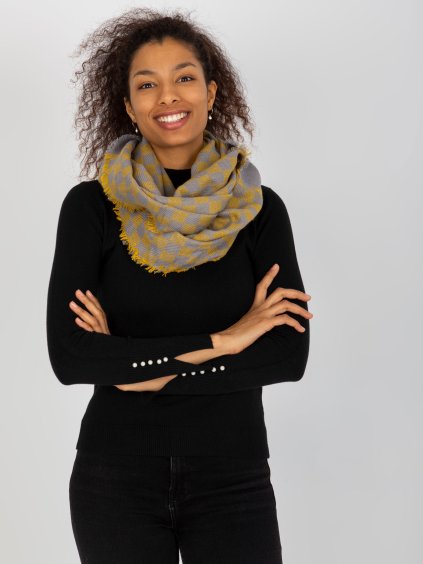 Žltý kockovaný šál