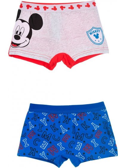 MICKEY MOUSE CHLAPČENSKÉ BOXERKY 2 KS - SIVÁ/ČERVENÁ/MODRÁ