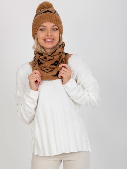 Svetlohnedý dámsky vzorovaný šál