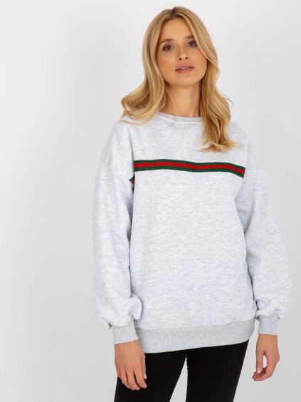 Svetlosivá mikina s tenkým prúžkom