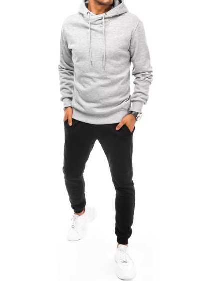 Sivo-čierna tepláková súprava s kapucňou
