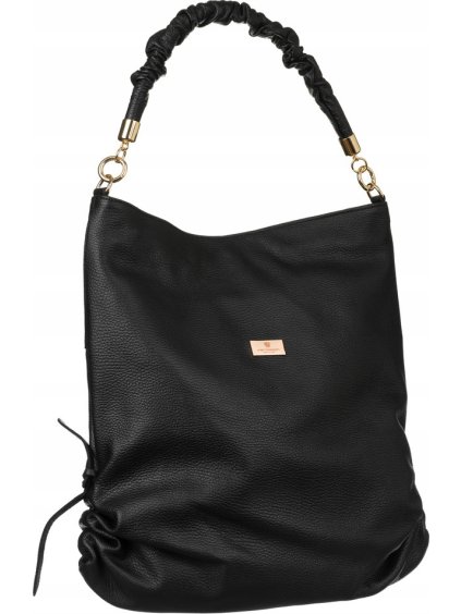 Peterson čierna shopper kabelka so zlatými kovovými prvkami