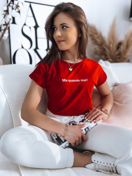 Červené tričko s nápisom SENIORITA