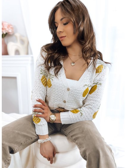 Svetlobéžový čipkovaný sveter LEMON