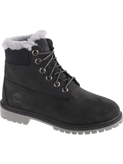 Čierne chlapčenské topánky Timberland Premium 6 IN WP Shearling Boot Jr