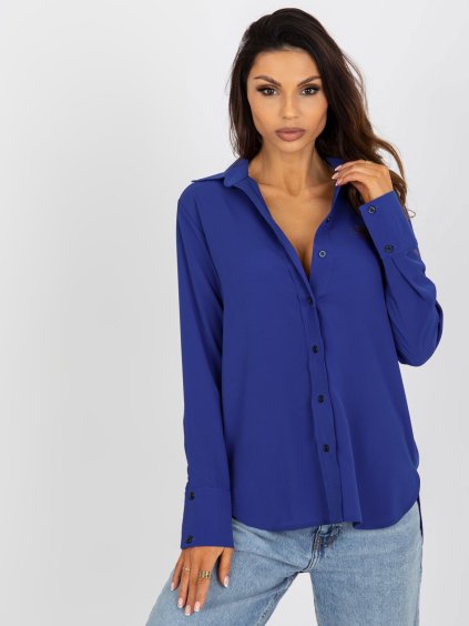 Tmavomodrá dámska košeľa